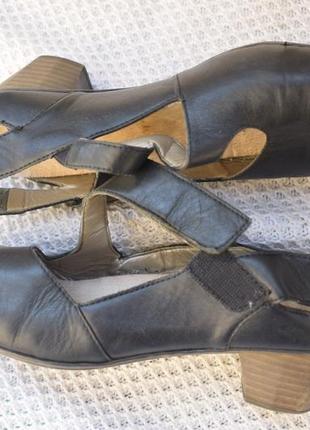 Кожаные туфли балетки лодочки rieker р.39 25,5 см7 фото