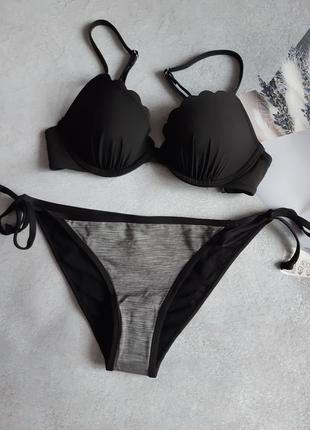 Купальник h&m euros пуш ап 70а/плавки 34,36/хс,з