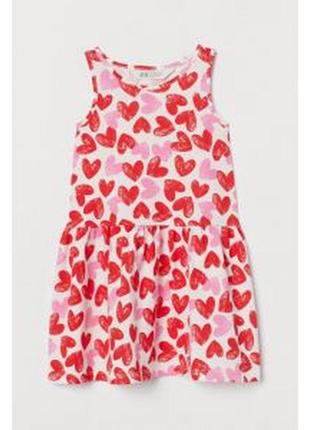 Красиве літнє плаття сарафан для деочки h&m 100% бавовна сердечка2 фото