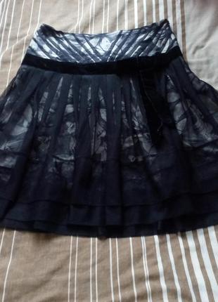 Karen millen шёлковая пышная юбка с фатином.1 фото