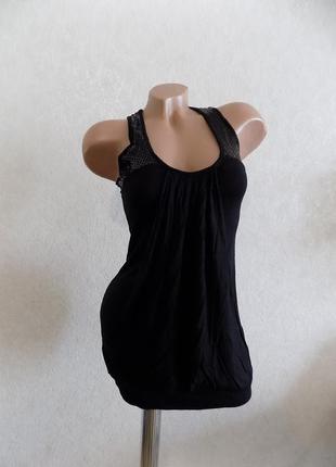 Платье-туника с паетками черное размер 42-44 италия