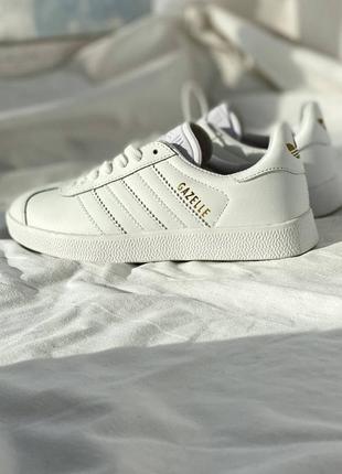 Adidas gazelle womens all white best sale