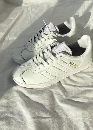 Adidas gazelle womens all white deals