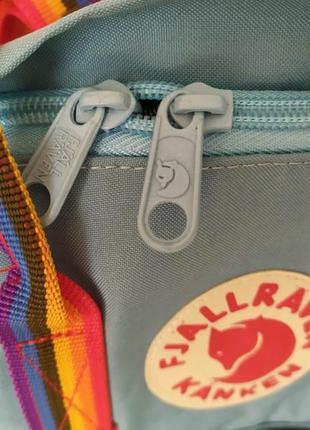 Рюкзак kanken радуга сумка канкен classic rainbow голубой портфель с радужными ручками4 фото