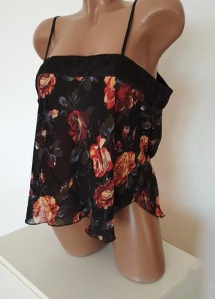 Черная майка сеточка с цветами секси эротик прозрачная маечка женская