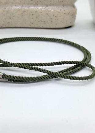 🐲✨ шнур шелковый витой шнурок цвет хаки серо-зеленый болотный 40 см 45см 50 см 55 см3 фото