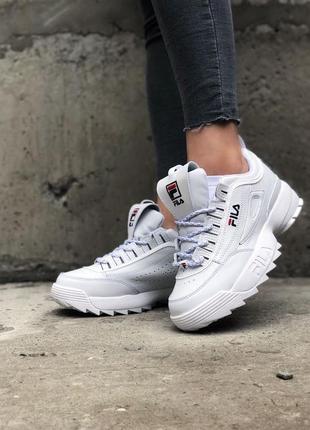 Disruptor 2 full white білі кросівки філа2 фото