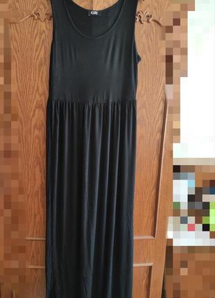 Платье в пол, трикотажное,  черного цвета.  бред george   размер uk 12, евро 40, укр.46-484 фото