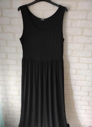 Платье в пол, трикотажное,  черного цвета.  бред george   размер uk 12, евро 40, укр.46-483 фото