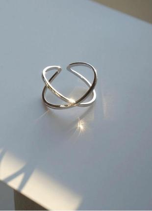 Кольцо серебро 925 покрытие стильное колечко минимализм4 фото