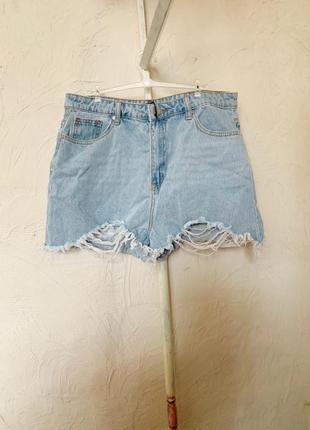 Новые джинсы с разрезами голубые