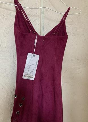 Сиреневое платье замша2 фото