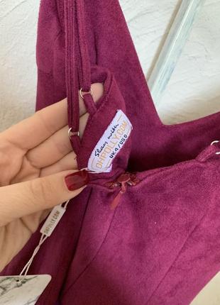 Сиреневое платье замша3 фото