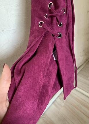 Сиреневое платье замша5 фото
