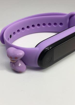 Ремешок mi band 5 mi band 6 сиреневый  🎀 😍2 фото