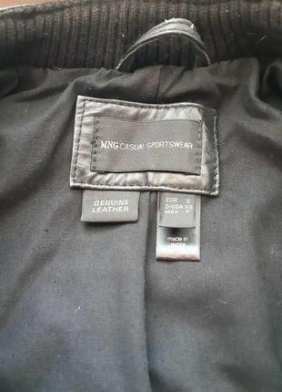 Фирменная кожаная куртка mng casual р-р xs (на подростка или очень худенькую).6 фото