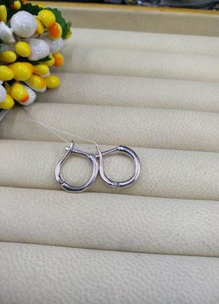 Серебряные маленькие классические универсальные серьги конго 925 конго английский застежка1 фото