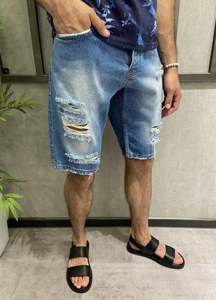 Джинсовые шорты мужские рваные серые турция / джинсові шорти чоловічі рвані сірі турречина2 фото