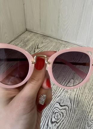 Солнцезащитные очки кошачий глаз детские розовые4 фото