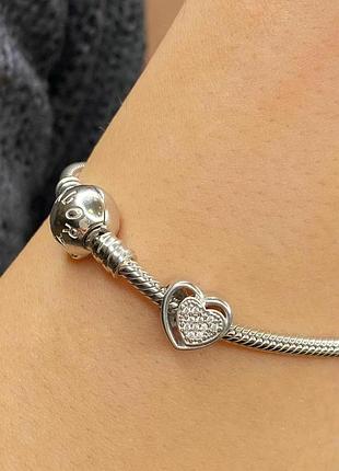 Серебряный шармик, сердце, сердечко, 925, серебро, шарм