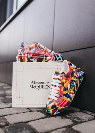 🌷🏵️alexander mcqueen custom graffiti ❤️🏵️😍жіночі кросівки олександр маквин6 фото