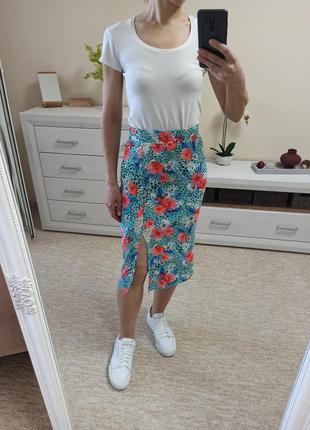 Красивая стильная летняя трикотажная юбка миди 100% вискоза9 фото