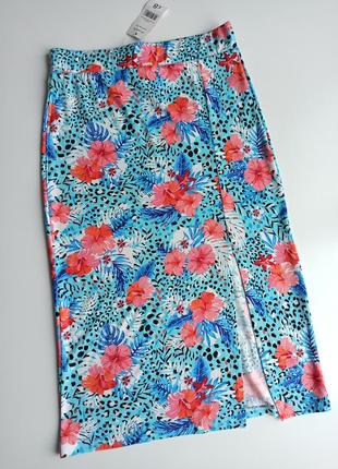 Красивая стильная летняя трикотажная юбка миди 100% вискоза1 фото