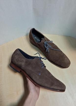 Замшеві коричневі туфлі bugatti1 фото