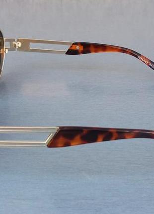Очки в стиле versace стильные солнцезащитные очки унисекс овальные коричневые в золоте3 фото