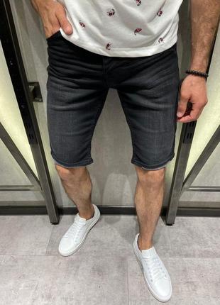 Джинсовые шорты мужские базовые серые турция / джинсові шорти чоловічі базові сірі