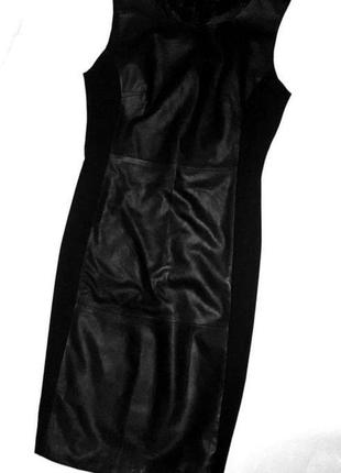 Сукня міді футляр з натуральної шкіри3 фото