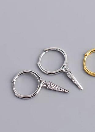 Серьги сережки висячие для фотосессий серебряные