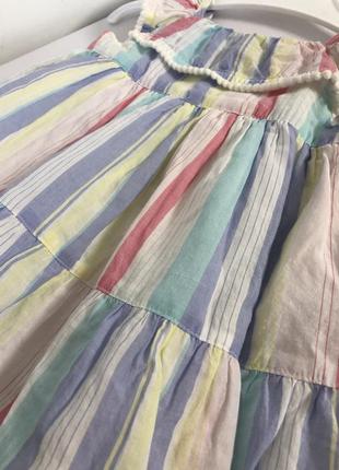 Нарядное летнее платье сарафан на девочку хлопок волан яркое нежное 6 - 9 68 - 746 фото