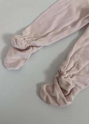 Натуральные ползунки на девочку хлопковые розовые штаны лосины колготы 4 - 6  62 68 742 фото