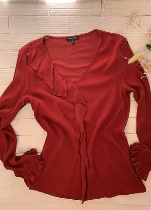 Блузка блуза massimo dutti zara h&m топ рубашка кофта красная