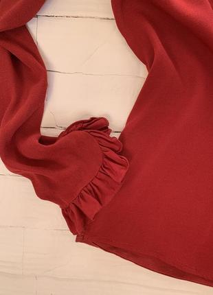 Блузка блуза massimo dutti zara, h&m топ сорочка червона кофта4 фото