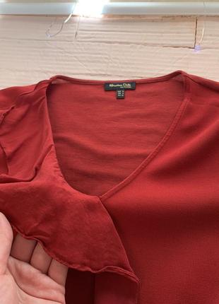 Блузка блуза massimo dutti zara, h&m топ сорочка червона кофта5 фото