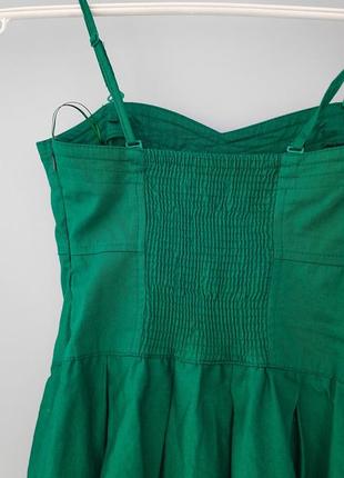 Платье сарафан короткое мини зеленое3 фото