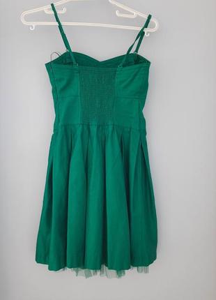 Платье сарафан короткое мини зеленое2 фото