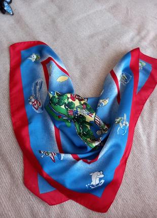 Шелковый платочек на шею,яркий и стильный2 фото