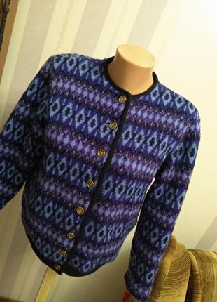Шерстяной винтажный кардиган в этно бохо стиле, кофта, свитер5 фото