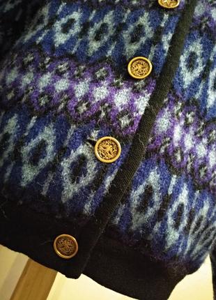 Шерстяной винтажный кардиган в этно бохо стиле, кофта, свитер7 фото