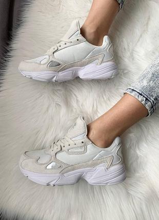 Женские кроссовки adidas falcon white ★ наложенный платёж