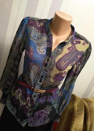 Шикарная шифоновая блуза, рубаха от laura ashley7 фото