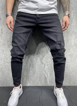 Джинсы мужские рваные серые турция / джинси чоловічі штаны штани рвані сірі туреччина1 фото