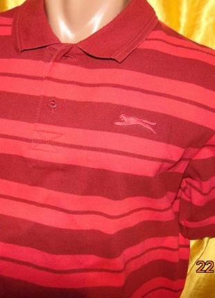 Катоновая стильная фирменная спортивная тениска поло футболка slazenger.м-л .6 фото