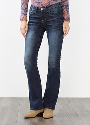 10-12 esprit denim классические синие прямые джинсы деним слим с потертостями1 фото