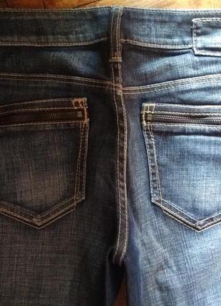 10-12 esprit denim классические синие прямые джинсы деним слим с потертостями6 фото