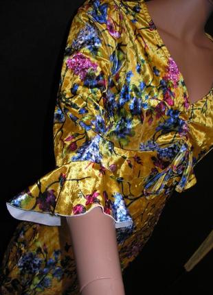 Велюровое платье pretty hurts цветочный принт рукава 3/4 размер uk147 фото