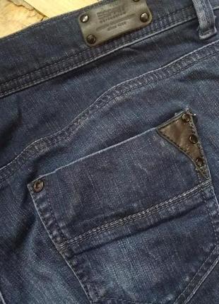 12-14 esprit slim зауженные джинсы слим с потертостями темно-синего цвета8 фото